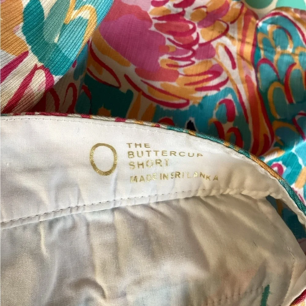 LILLY PULITZER BUTTERCUP FLAMINGO SHORTS SIZE 0 (WAIST MEASURES 30